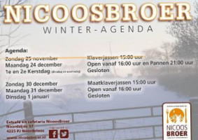 Nicoosbroer Eetcafe En Cafetaria menu