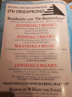 Driesprong menu