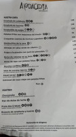 Apracería menu