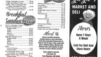 Yaya's Market And Deli menu