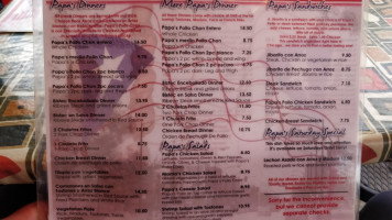 Papa's Cashe Sabroso menu