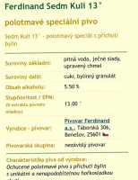 U Vojty menu