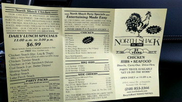 North Shack menu