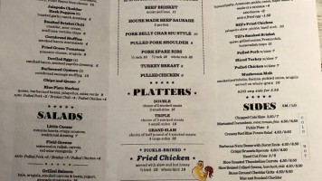 Liberty Barbecue menu