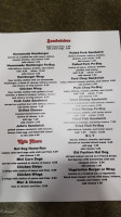 Smitty's Wings menu