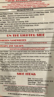 Yellowstone River Inn menu