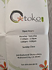 Otoko Sushi menu