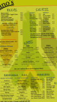 Silvano’s menu