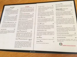 Barterra Winery menu