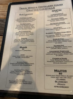 Train Wreck Distillery menu