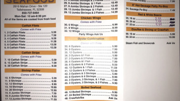 New Orleans Seafood menu