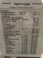 Hostinec S Apartmánem U Tyšerů menu