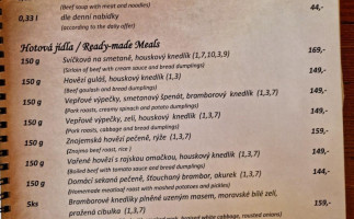 Restaurace Pod Pernštejnem menu