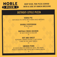 Noble Barbecue menu