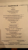 Barroco menu