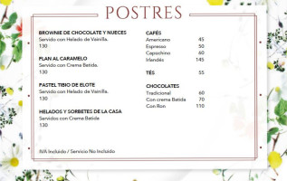 Villa Nogal menu