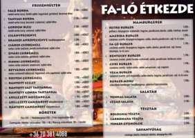 Faló Étkezde menu