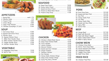 Crystal Gardens Chinese Restaurant menu