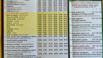 Pizza Nikkos menu