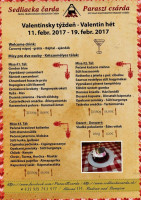 Sedliacka čarda menu