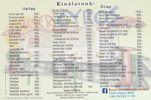 Ecseri Gyros Büfé menu