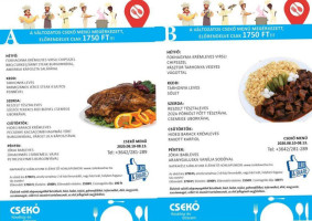 Csekő Kávéház és Étterem menu