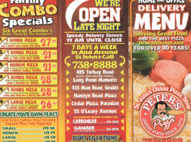 Peter's Pizza Gander menu