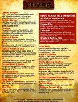 Chaps Food And Spirits menu