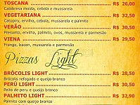 Pense Pizza menu