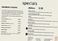 The Tiffin Box menu