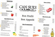 Can Sues Terrassa menu