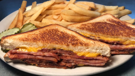 Grilled Cheese With Ham Or Bacon &Fries