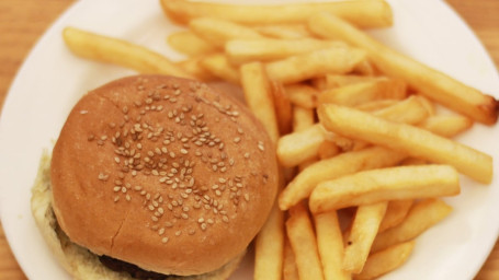 Veggie Cheese Burger With Fries