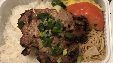 126. Pork Chop And Shredded Pork On White Rice