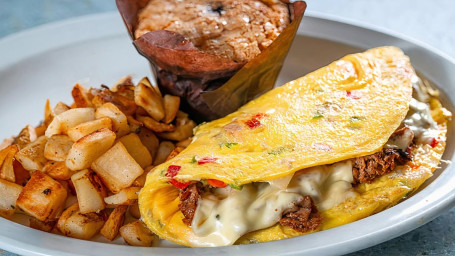 Southwest Steak Cheese Omelet