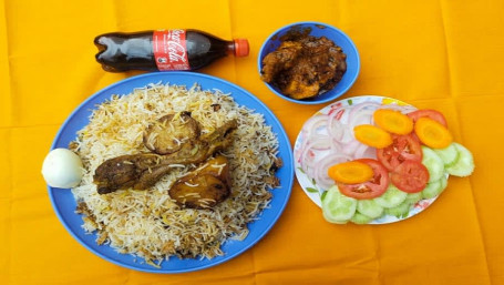 Chicken Biryani (1 Plate), Chicken Do Piyaja (2 Pcs) And 1 Pc Coke/Thumsup (250 Ml)