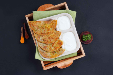 Aloo Paratha Curd Maaltijd (2 Stuks)