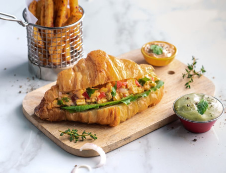 Paneer Tikka Croissant Sandwich