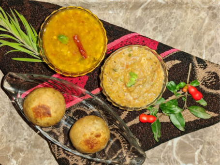 Ghee Roasted, Bharwa Litti Chokha With Dal [Bs]