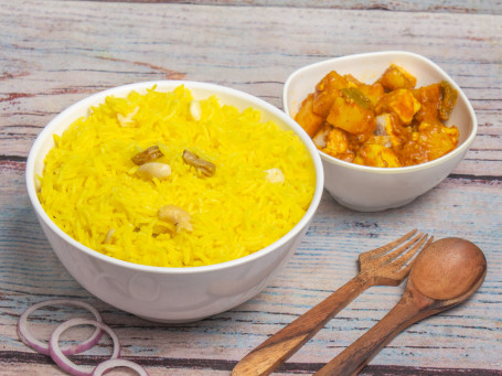 Basanti Pulao Paneer Curry