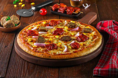 Gehaktbal Bbq Kip Kaas Burst Pizza (Medium)