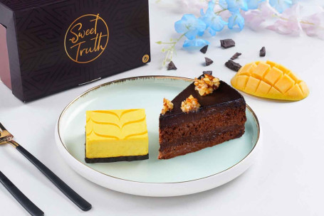 Mango Cheesecake Choco Truffel Gebak Combo (Doos Van 2)