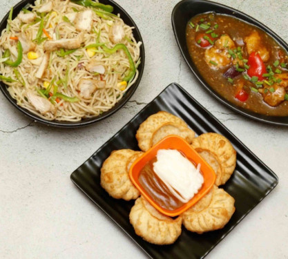 Chicken Fried Momo (5 Pieces) Chicken Noodles Chilli Chicken (3Pcs)