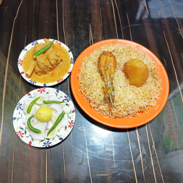 Chicken Biryani With Mutton Chap Salad