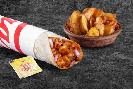 (Voor 1 Portie) Rookworst Wrap Wedges Maaltijd