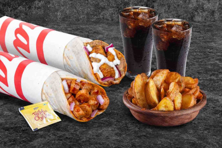 (Voor 2 Personen) Rookworst Bhuna Chicken Overload Wraps Meal