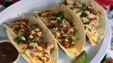 Three Fried Fish Tacos