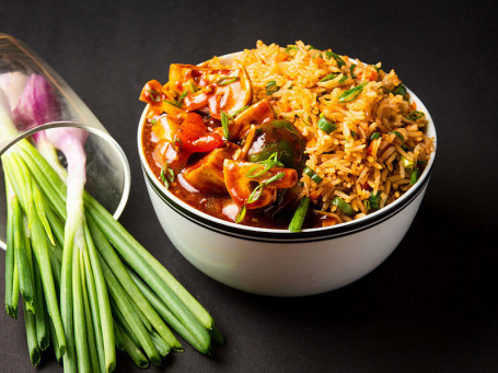 Chilly Mushroom Rice Bowl