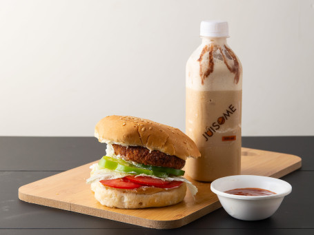 Cheesy Chicken Burger Coffee Mocha Shake