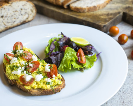 Avocado And Cherry Tomato Feta Tartine